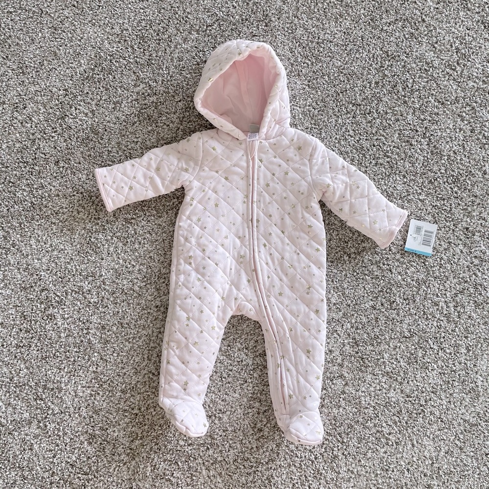 Little Me light pink warm infant winter suit